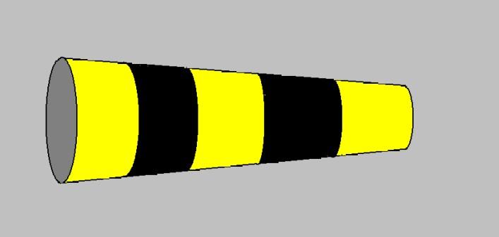 Tkanina větrného rukávu, žluto-černá 30/150 cm